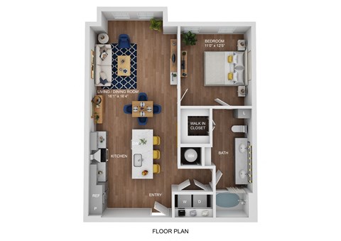 a 1 bedroom floor plan  studio